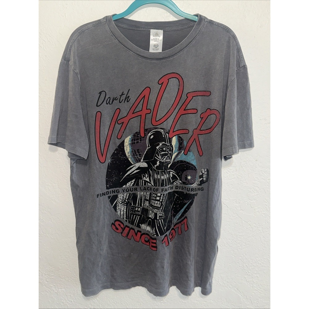 Disney Star Wars Darth Vader Graphic T-Shirt Grey Washed Since 1977 Mens Large